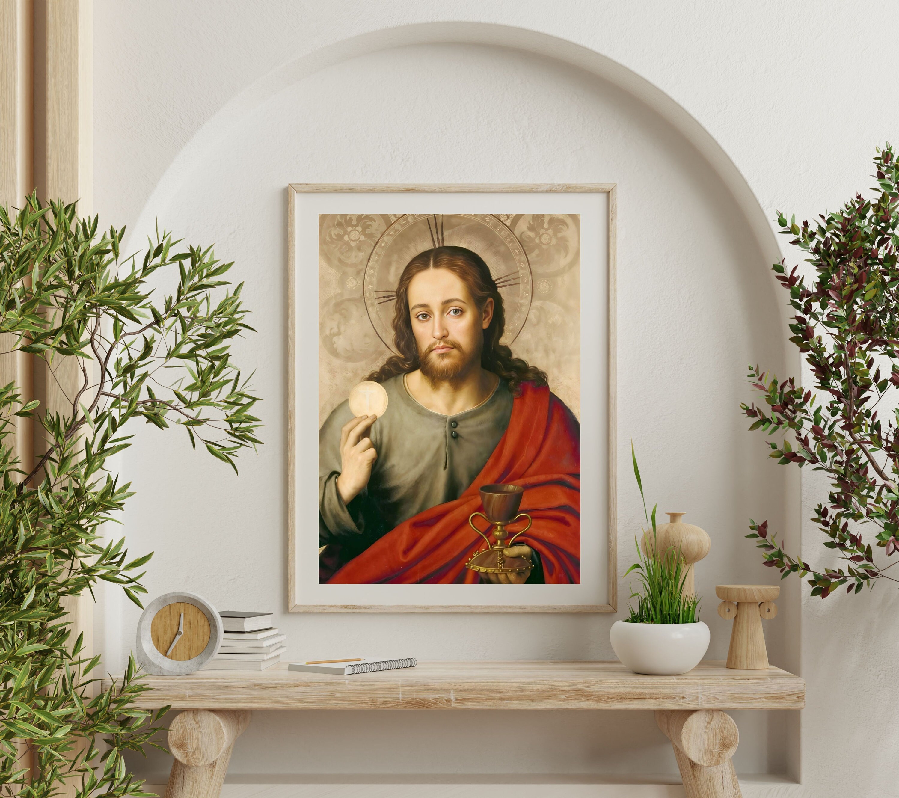 Christ the Savior Vintage Printable With the Eucharist and the Chalice ...