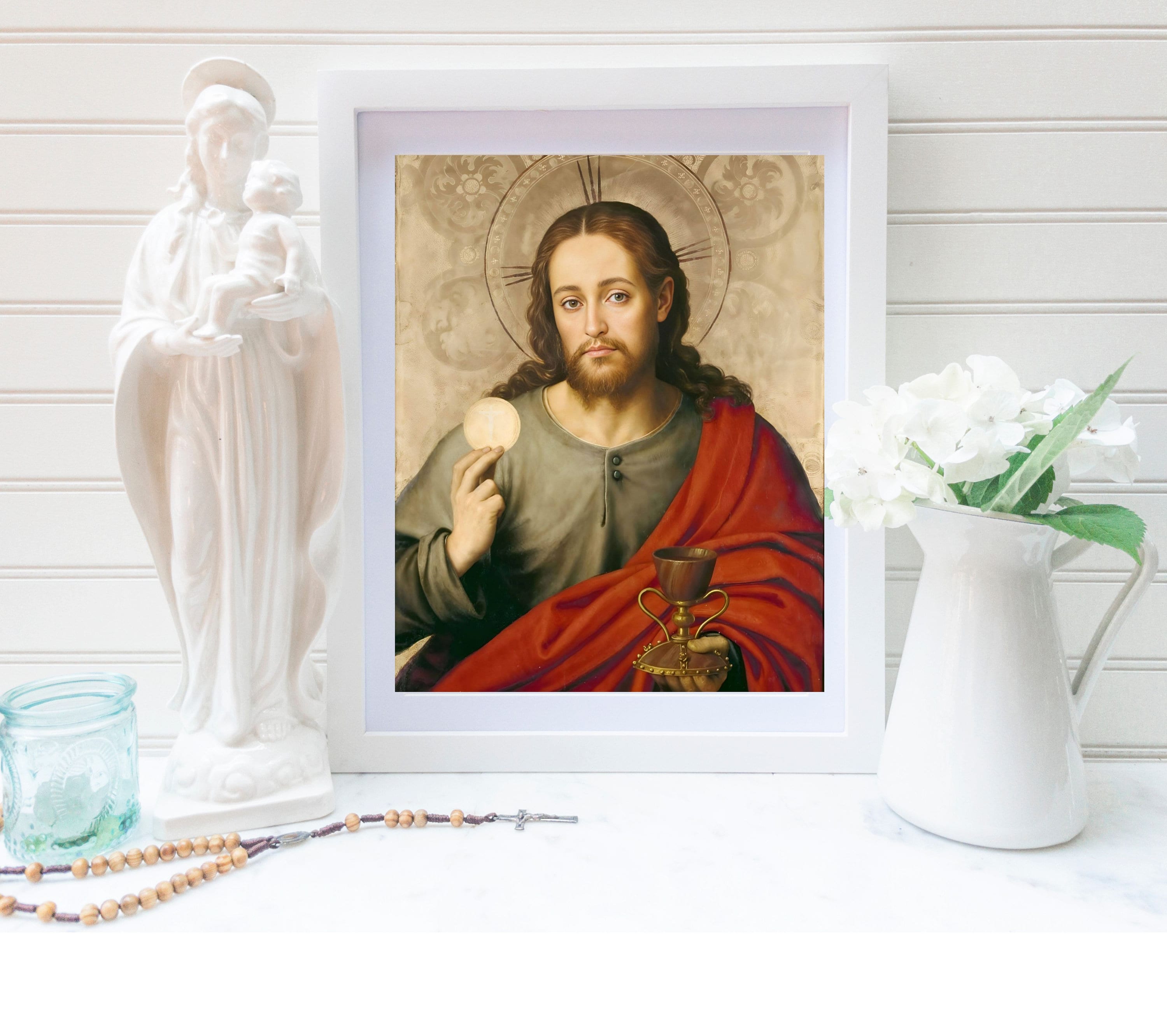 Christ the Savior Vintage Printable With the Eucharist and the Chalice ...