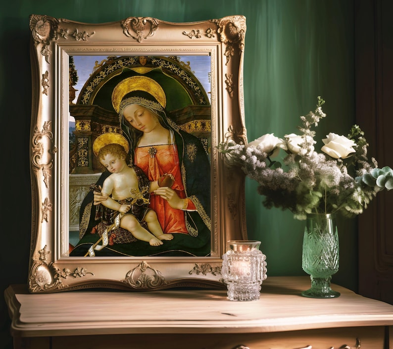Madonna and Child Renaissance Vintage Painting Digital Print - Etsy