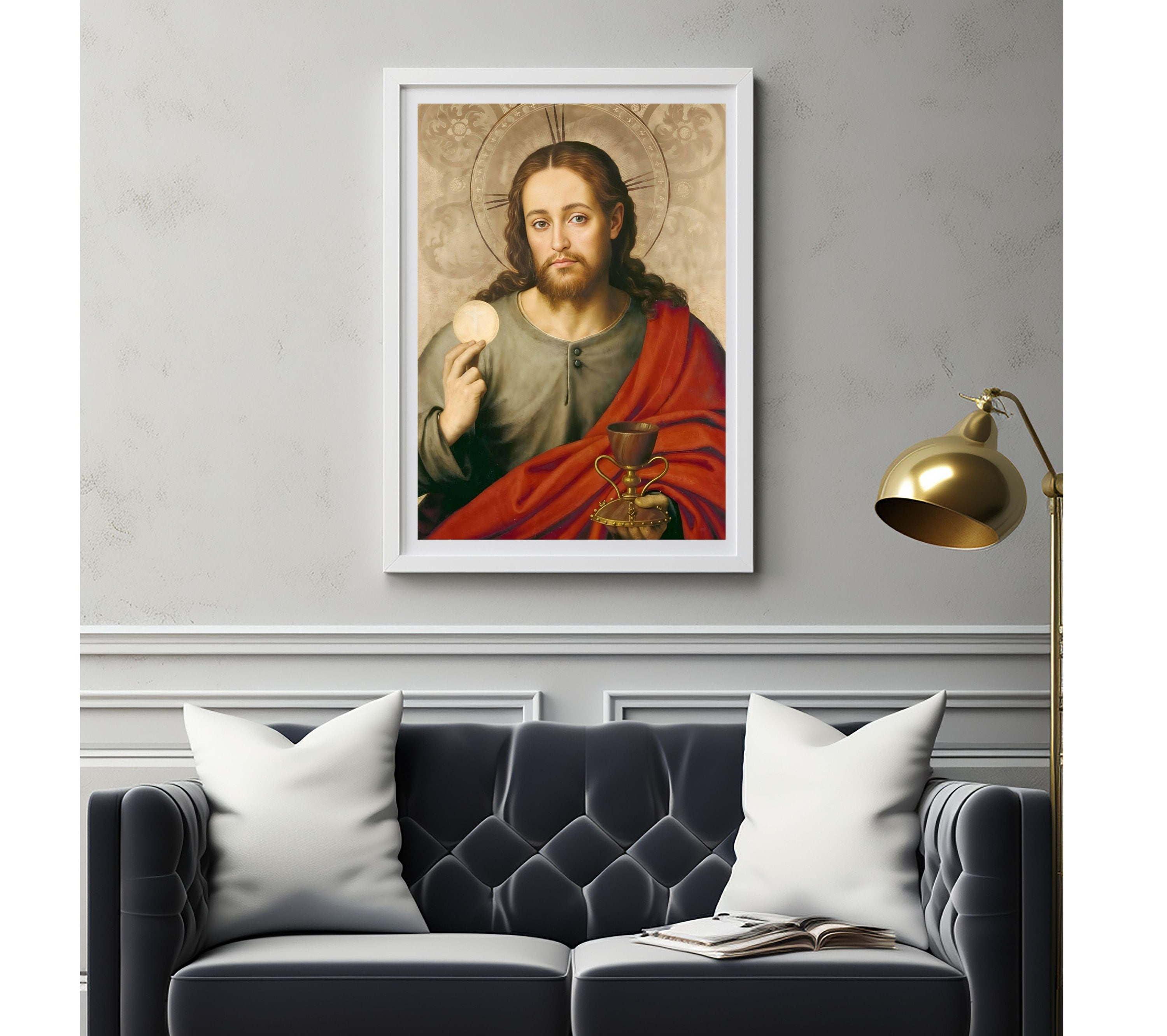 Christ the Savior Vintage Printable With the Eucharist and the Chalice ...
