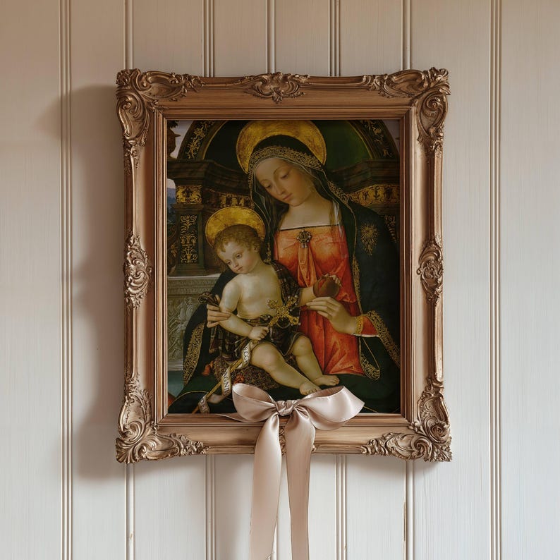 Madonna and Child Renaissance Vintage Painting Digital Print - Etsy