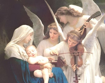 デジタル、1900年、ウィリアム・アドルフ・ブグロー、「天使たちと聖母