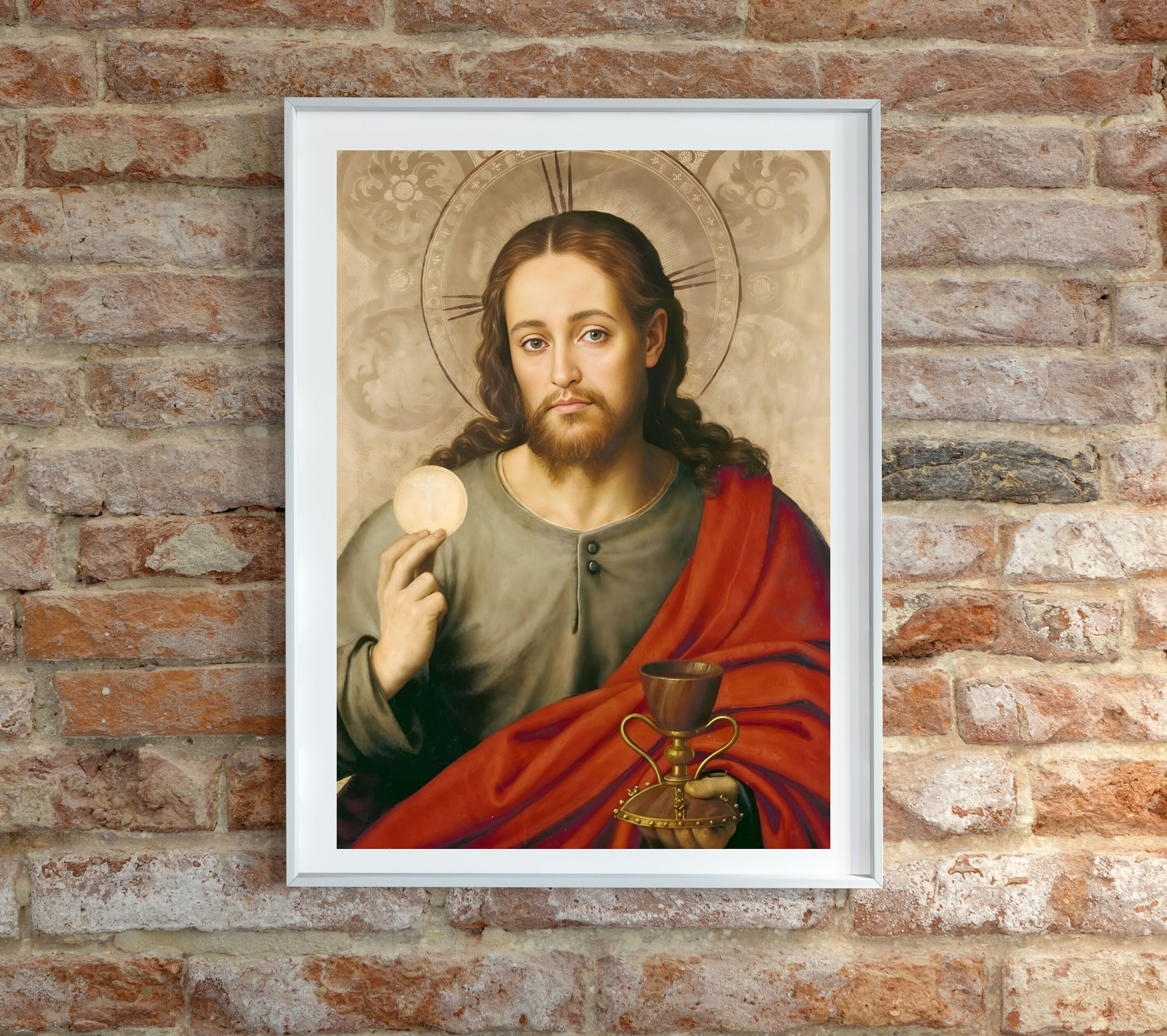 Christ the Savior Vintage Printable With the Eucharist and the Chalice ...
