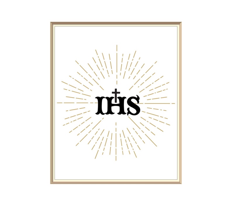 IHS Printable Art, Christogram Instant Download, Holy Name of Jesus ...