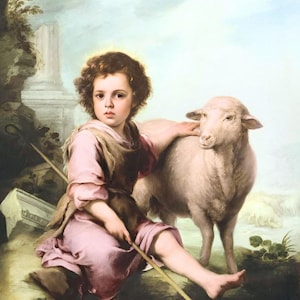 Jesus Christ The Good Shepherd Vintage Printable Catholic Art Instant Download