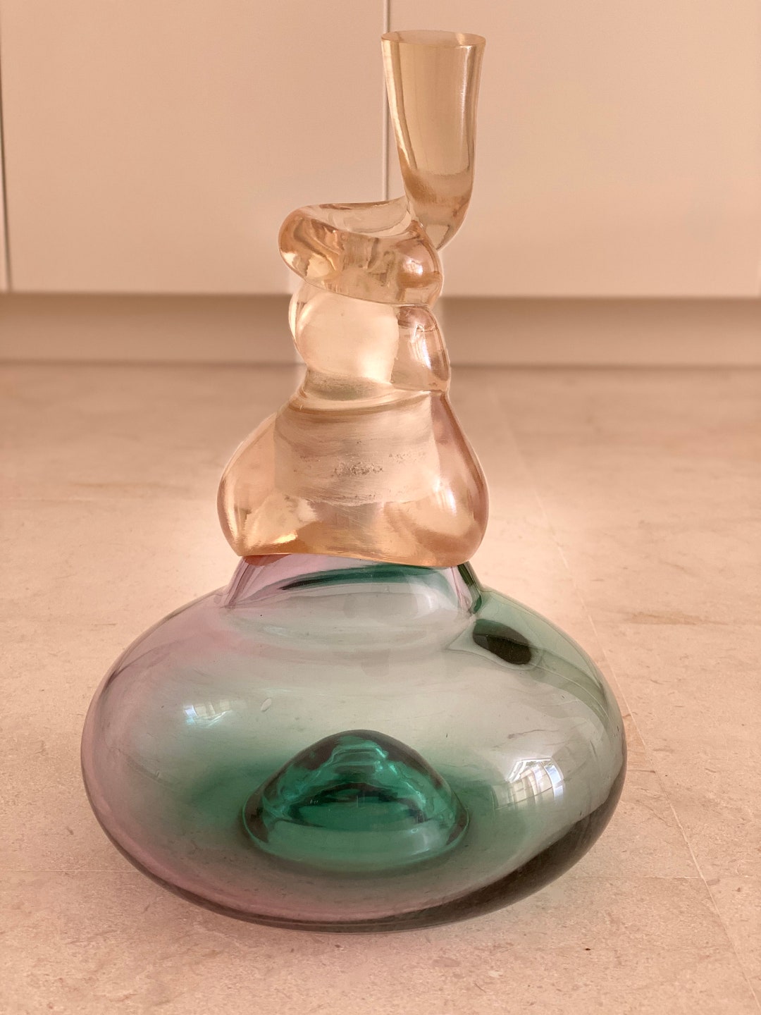 Rare Large Coloured Glass Perfume Bottle empty Etsy