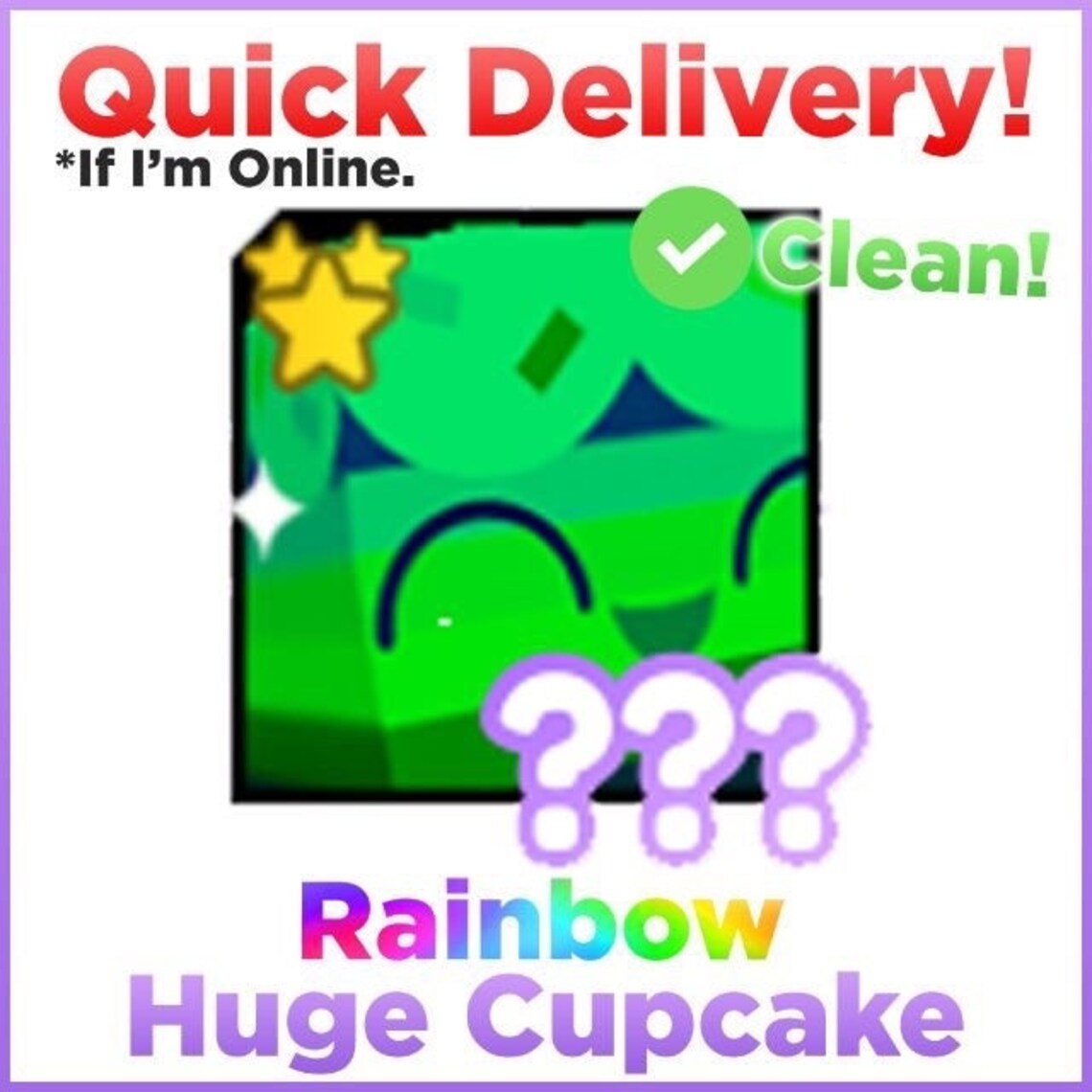 Rainbow Huge Cupcake Pet Simulator X Legit Roblox Etsy UK