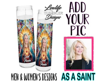 personalized saint prayer candle, custom candle, prayer candle, saint candle, custom saint candle, funny candle, in memory of candle, sacred