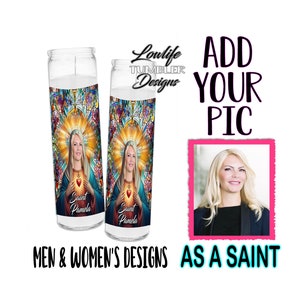 personalized saint prayer candle, custom candle, prayer candle, saint candle, custom saint candle, funny candle, in memory of candle, sacred