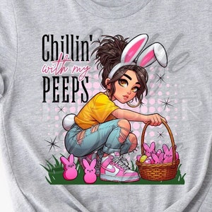 Chilling with my Easter png sublimation design download, Easter Day png, peeps png, sublimate designs download, easter png, easter