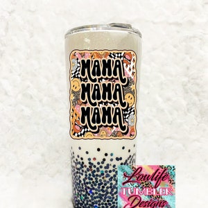 Mama Boho tumbler, Mama tumbler, Custom mom tumbler, mom boho tumbler, smiley face clipart, boho mom, sunflower tumbler, mom gift