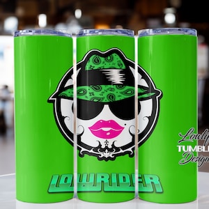 Lowrider Girl Tumbler Wrap, lowrider tumbler wrap, chicano sublimation, tumbler wrap, lowrider tumbler sublimation design, lowrider lady png