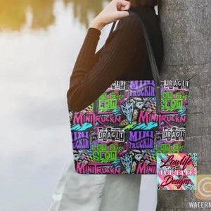 Custom handbag, handbag, shoulder bag, minitruckin handbag, womens gift, gift for her, gift for mom, mom gift, Mothers Day gift, custom bag