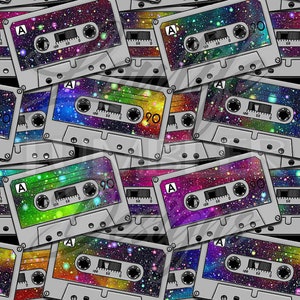 Galaxy Cassette tapes seamless pattern, cassette tapes, y2k clipart, cassette, cassette seamless pattern, cassette tumbler wrap, digital
