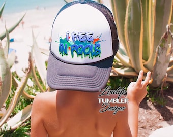 I pee in pools neon hat, i pee in pools, funny boy hat, neon trucker hat, neon snapback, fun summer hat, neon hat, girl hat, boy hat, otto