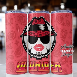Lowrider Girl Tumbler Wrap, lowrider tumbler wrap, chicano sublimation, tumbler wrap, lowrider tumbler sublimation design, lowrider lady png