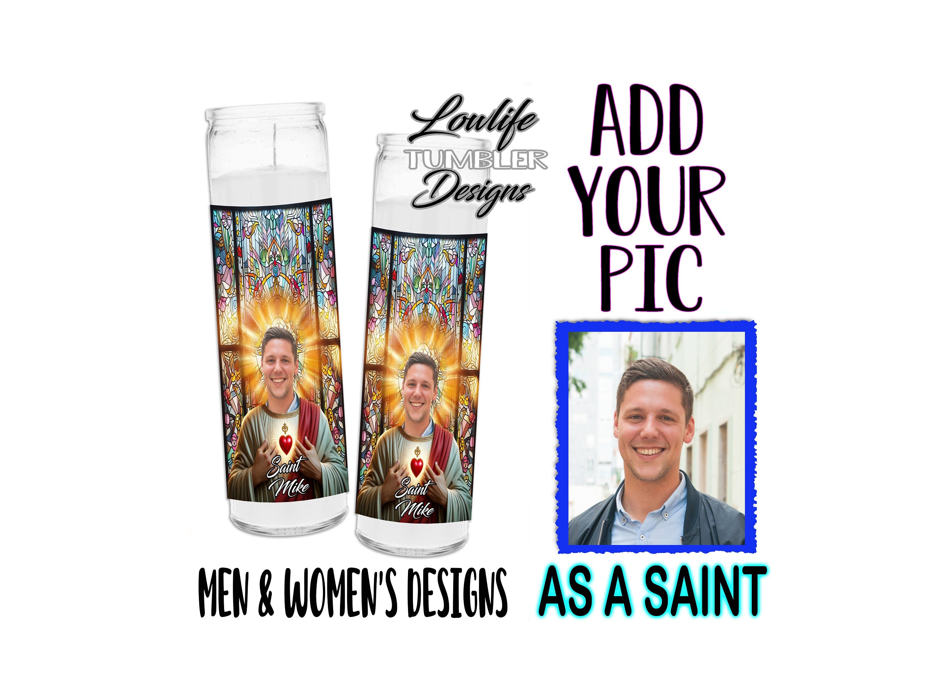 personalized saint prayer candle, custom candle, prayer candle, saint candle, custom saint candle, funny candle, in memory of candle, sacred