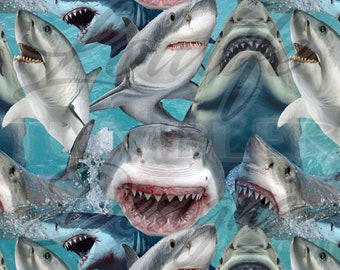 Shark seamless pattern, Sharks, Shark clipart, shark, summer, shark summer, summer clipart, summer seamless pattern, ocean shark
