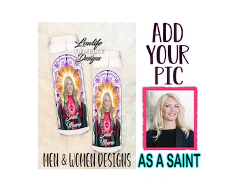 personalized saint prayer candle, custom candle, prayer candle, saint candle, custom saint candle, funny candle, in memory of candle, sacred
