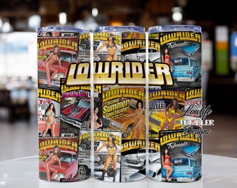 Lowrider magazine collage Tumbler Wrap, lowrider tumbler wrap, car sublimation, tumbler wrap, lowrider tumbler sublimation design, lowrider