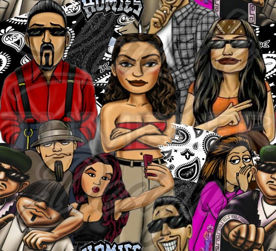 Homies Seamless Pattern, Homies Clipart, Cholo Clipart, Homie