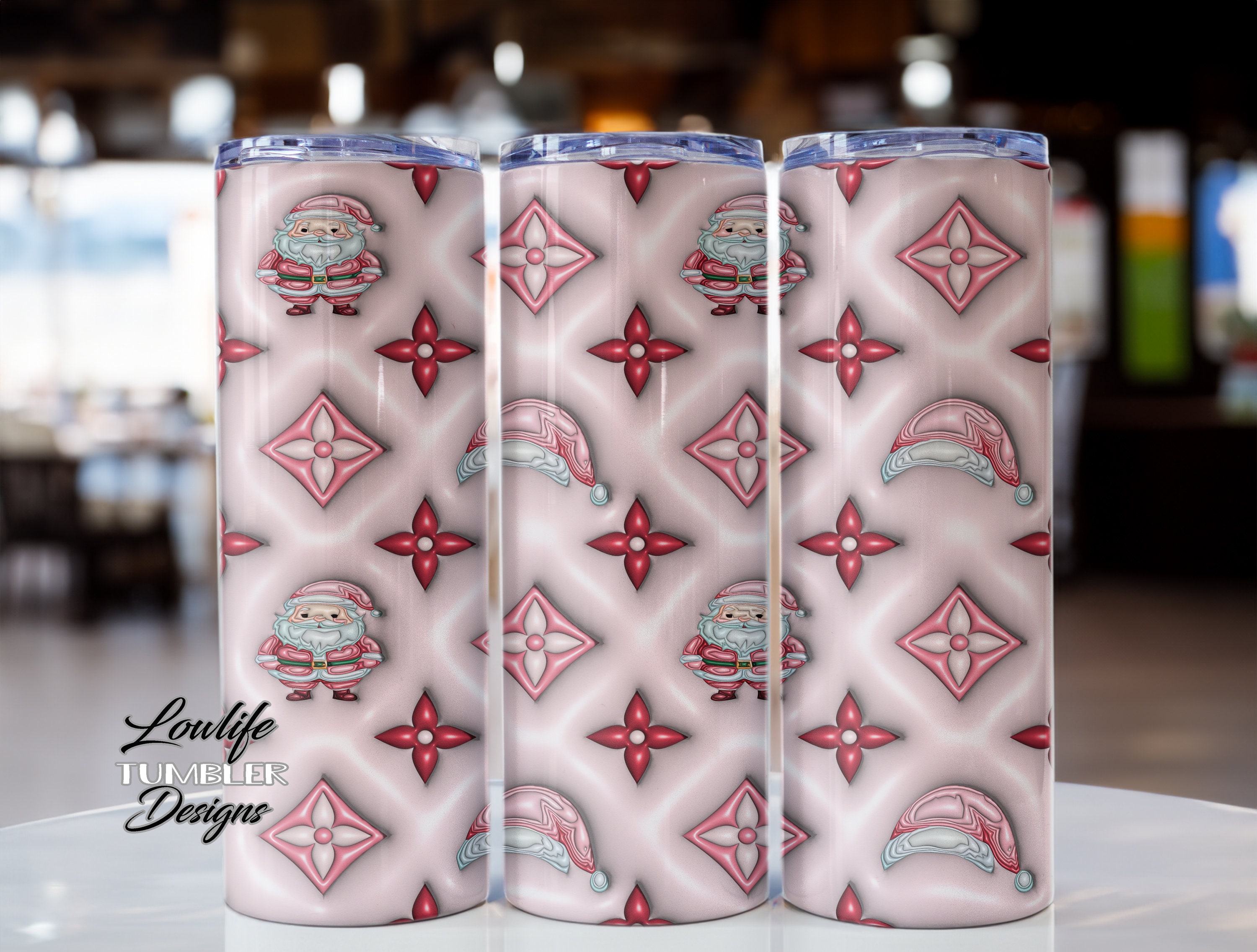 LV Pink and White PNG Tumbler Wrap – Glitter N Glitz Designs