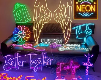 Custom neon sign, led sign, neon sign, neon sign, neon signs, wall decor, wedding signs, name signs, unique personalized gifts, home decor
