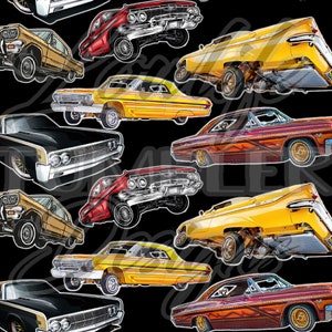 Lowrider seamless pattern, lowrider clipart, car clipart, lowrider tumbler wrap, lowrider, lowriders, hydraulics, lowered car, hydraulic car