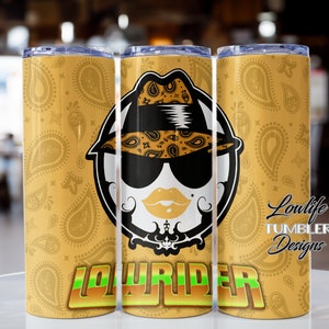 Lowrider Girl Tumbler Wrap, lowrider tumbler wrap, chicano sublimation, tumbler wrap, lowrider tumbler sublimation design, lowrider lady png