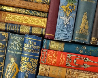 Pick from the Shelf Vintage and Antique Books, Decorative Victorian Bindings, Cottagecore Gift Ideas for Book Lovers