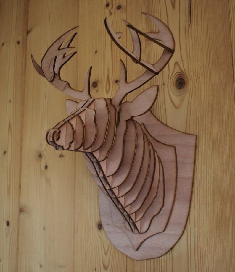 Deer Head Wall Hanging Vector Files for Wood Laser Cutting