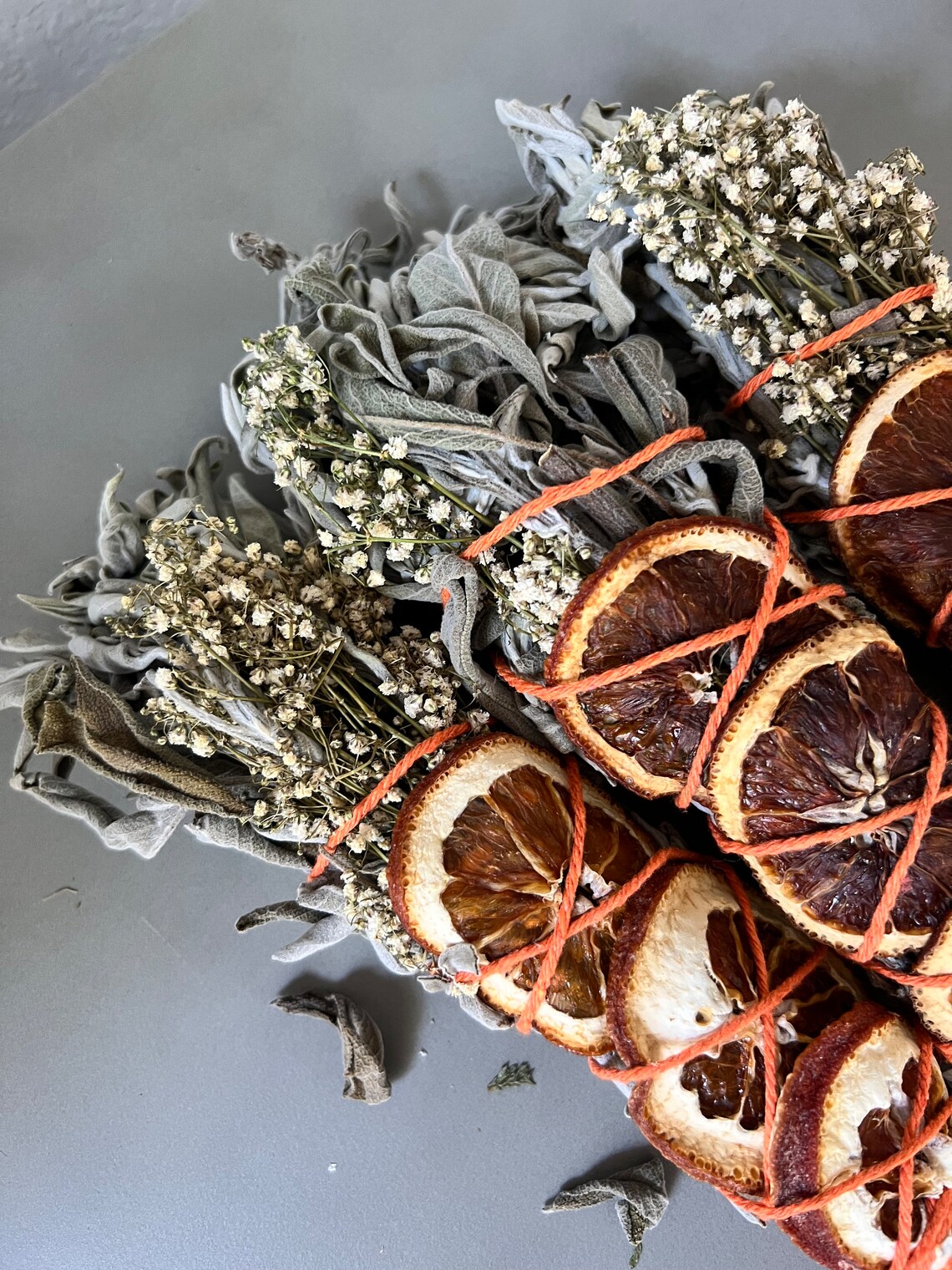 Citrus Sage Broom Sage Stick Smudge Bundle Manifestation Etsy