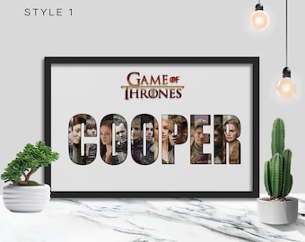 Personalized Game of Thrones Theme Name Art Print – Custom Gift for Him or Teacher Tribute – Fantasy Wall Decor | Digital or Print