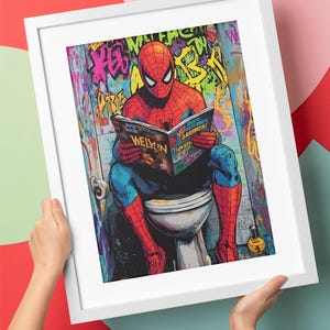 Spiderman Wall Art Print • Graffiti Superhero Poster • Marvel Kids Bedroom Decor • Framed or Unframed Art afbeelding 3