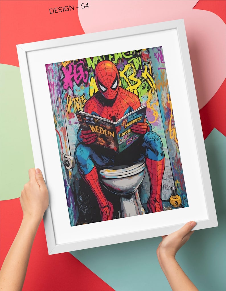 Spiderman Wall Art Print • Graffiti Superhero Poster • Marvel Kids Bedroom Decor • Framed or Unframed Art afbeelding 3