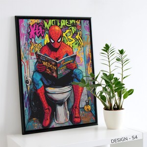 Spiderman Wall Art Print • Graffiti Superhero Poster • Marvel Kids Bedroom Decor • Framed or Unframed Art afbeelding 4