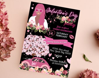 Galentine's Day Party Einladung Vorlage, Damen Party, Valentinstag Party Einladung, Valentinstag Party Einladung, Bearbeitbare Vorlage