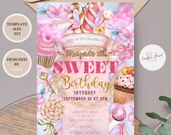 Candy Land Birthday Party, Candy Shop Party, Candy Land Invites, Instant Download Candies Invitations Candyland Invite Candy Birthday Invite