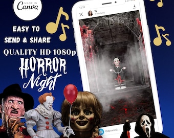 Halloween Night Invitation, Horror Movie Night, Halloween Party Video Invitation, Halloween Animated Video, Halloween Custom Invite Music