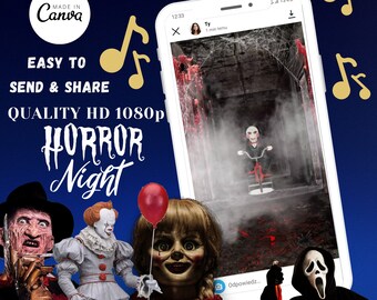 Halloween Night Invitation, Horror Movie Night, Halloween Party Video Invitation, Halloween Animated Video, Halloween Custom Invite Music