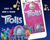 TROLLS birthday invitation, animated Trolls video, animated birthday digital invite, trolls birthday celebration for kids, trolls birthday
