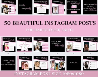 50 Friseur Instagram Beiträge, Beauty Salon Beitrag, Friseur Instagram Beitrag, Pink, Haircare Beiträge, Hair Stylist Beiträge, Zitate
