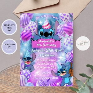 Stitch birthday invitation Stitch Pool Party Stitch Beach party Stitch Birthday invite Stitch Editable Template Stitch Boy Girl Birthday
