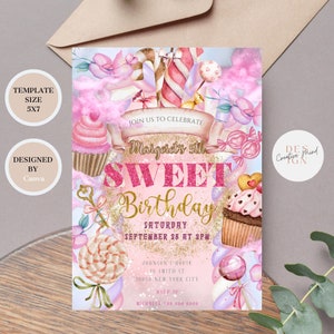 Candy Land Birthday Party, Candy Shop Party, Candy Land Invites, Instant Download Candies Invitations Candyland Invite Candy Birthday Invite