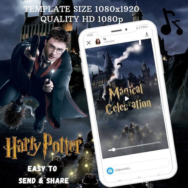Harry Potter Animated Birthday Invitation, Magical celebration, Custom Harry Potter Digital Video, Animated Harry Potter Birthday Invite