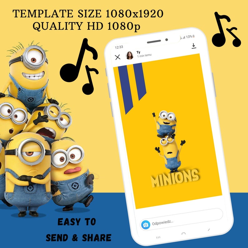 Minions Birthday Invitation, Animated Video Invite, Personalized Minions Party Invitation, Digital Celebration E-Invite, Digital Funny Video image 1