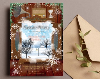 Narnia Wardrobe Invitation, Enchanted Forest Invitation, Snowy Winter Wonderland Invitation, Enchanted Woodland, Narnia Invitation