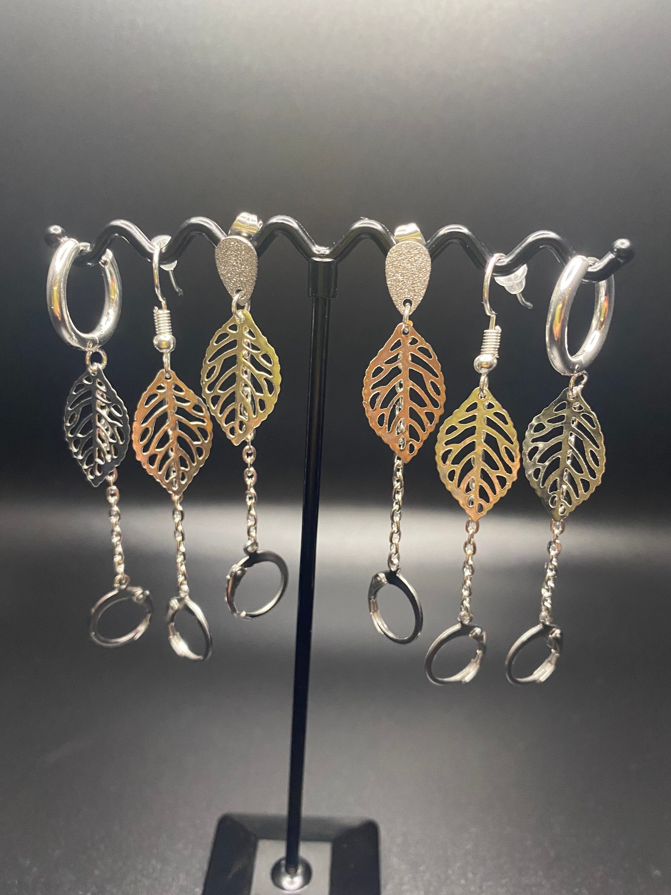 Silver Leaf Earrings for Loop Earplugs Sensory Earrings Etsy