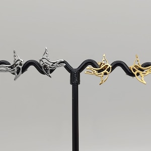 Surgical Steel Swallow Stud Earrings, Gold or Silver, Bird Earrings, Bird Studs, Minimalist Earrings, Swallow Earrings, Jewlery Gift for Her