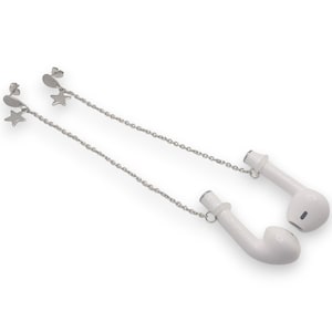 Silver Star Anti Loss Ear Cuffs for AirPod, EarPod, Ear Bud, Earphone, Earplug, Non-Pierced Ears, Functional Sensory Jewellery, Gift for Her